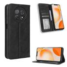 For Huawei Enjoy 60X Magnetic Buckle Retro Texture Leather Phone Case(Black) - 1