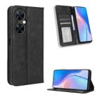 For Huawei Enjoy 60 Pro / nova 11i Magnetic Buckle Retro Texture Leather Phone Case(Black) - 1