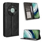 For Huawei Mate 60 5G Magnetic Buckle Retro Texture Leather Phone Case(Black) - 1