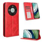 For Huawei Mate 60 5G Magnetic Buckle Retro Texture Leather Phone Case(Red) - 1