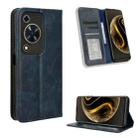 For Huawei Enjoy 70 4G Magnetic Buckle Retro Texture Leather Phone Case(Blue) - 1