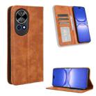 For Huawei nova 12 5G Magnetic Buckle Retro Texture Leather Phone Case(Brown) - 1