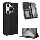 For Huawei Pura 70 Magnetic Buckle Retro Texture Leather Phone Case(Black) - 1