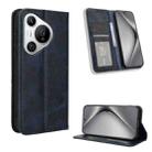 For Huawei Pura 70 Magnetic Buckle Retro Texture Leather Phone Case(Blue) - 1