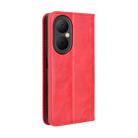 For Huawei Enjoy 80 4G Magnetic Buckle Retro Texture Leather Phone Case(Red) - 3