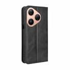 For Huawei Pura 80 5G Magnetic Buckle Retro Texture Leather Phone Case(Black) - 3