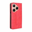 For Huawei Pura 80 5G Magnetic Buckle Retro Texture Leather Phone Case(Red) - 3