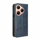 For Huawei Pura 80 5G Magnetic Buckle Retro Texture Leather Phone Case(Blue) - 3