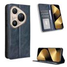 For Huawei Pura 80 Pro 5G / 80 Pro+ 5G Magnetic Buckle Retro Texture Leather Phone Case(Blue) - 1