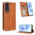 For Honor X50i Magnetic Buckle Retro Texture Leather Phone Case(Brown) - 1