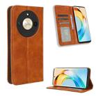 For Honor X50 Magnetic Buckle Retro Texture Leather Phone Case(Brown) - 1