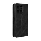 For Honor X6a 4G Magnetic Buckle Retro Texture Leather Phone Case(Black) - 3