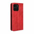 For Honor X6a 4G Magnetic Buckle Retro Texture Leather Phone Case(Red) - 3