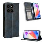 For Honor X6a 4G Magnetic Buckle Retro Texture Leather Phone Case(Blue) - 1