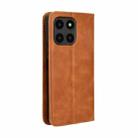 For Honor X6a 4G Magnetic Buckle Retro Texture Leather Phone Case(Brown) - 3