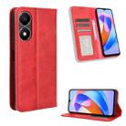 For Honor X5 Plus Magnetic Buckle Retro Texture Leather Phone Case(Red) - 1