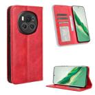 For Honor Magic6 5G Magnetic Buckle Retro Texture Leather Phone Case(Red) - 1