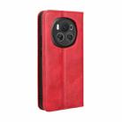 For Honor Magic6 5G Magnetic Buckle Retro Texture Leather Phone Case(Red) - 3