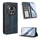 For Honor Magic6 Pro 5G Magnetic Buckle Retro Texture Leather Phone Case(Blue) - 1