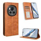 For Honor Magic6 Pro 5G Magnetic Buckle Retro Texture Leather Phone Case(Brown) - 1