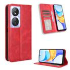 For Honor Play 50 Plus Magnetic Buckle Retro Texture Leather Phone Case(Red) - 1