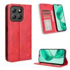 For Honor X8b 4G Magnetic Buckle Retro Texture Leather Phone Case(Red) - 1