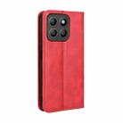 For Honor X8b 4G Magnetic Buckle Retro Texture Leather Phone Case(Red) - 3