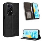 For Honor 200 Lite Global Magnetic Buckle Retro Texture Leather Phone Case(Black) - 1