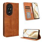 For Honor 200 Pro 5G Magnetic Buckle Retro Texture Leather Phone Case(Brown) - 1