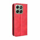 For Honor X6b 4G Magnetic Buckle Retro Texture Leather Phone Case(Red) - 3