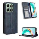 For Honor X6b 4G Magnetic Buckle Retro Texture Leather Phone Case(Blue) - 1