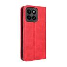 For Honor Play 60 Plus Magnetic Buckle Retro Texture Leather Phone Case(Red) - 3