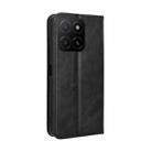 For Honor X5b 4G Magnetic Buckle Retro Texture Leather Phone Case(Black) - 3