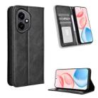 For Honor 400 Magnetic Buckle Retro Texture Leather Phone Case(Black) - 1