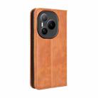 For Honor Power 5G Magnetic Buckle Retro Texture Leather Phone Case(Brown) - 3