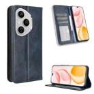 For Honor 400 Pro Global 160.8mm Magnetic Buckle Retro Texture Leather Phone Case(Blue) - 1