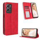 For Oukitel C32 Magnetic Buckle Retro Texture Leather Phone Case(Red) - 1