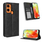 For Oukitel C33 Magnetic Buckle Retro Texture Leather Phone Case(Black) - 1