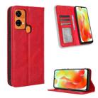 For Oukitel C33 Magnetic Buckle Retro Texture Leather Phone Case(Red) - 1