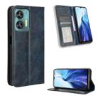 For Oukitel C35 / C36 Magnetic Buckle Retro Texture Leather Phone Case(Blue) - 1