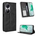 For Oukitel C38 Magnetic Buckle Retro Texture Leather Phone Case(Black) - 1