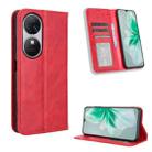 For Oukitel C38 Magnetic Buckle Retro Texture Leather Phone Case(Red) - 1