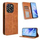 For Oukitel C50 Magnetic Buckle Retro Texture Leather Phone Case(Brown) - 1