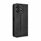 For Oukitel C51 Magnetic Buckle Retro Texture Leather Phone Case(Black) - 3