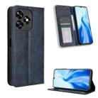 For Oukitel C51 Magnetic Buckle Retro Texture Leather Phone Case(Blue) - 1