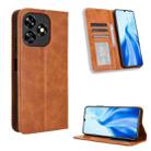 For Oukitel C51 Magnetic Buckle Retro Texture Leather Phone Case(Brown) - 1