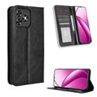 For Oukitel C53 Magnetic Buckle Retro Texture Leather Phone Case(Black) - 1