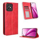 For Oukitel C53 Magnetic Buckle Retro Texture Leather Phone Case(Red) - 1