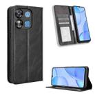 For Oukitel C57S Magnetic Buckle Retro Texture Leather Phone Case(Black) - 1