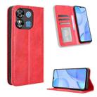 For Oukitel C57S Magnetic Buckle Retro Texture Leather Phone Case(Red) - 1